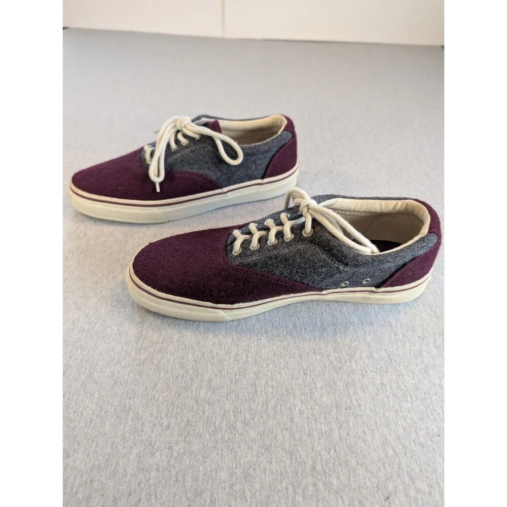 Sperry Top-Sider Men's Wool Lace-Up Casual Sneakers Purple/Gray Size 11M Good